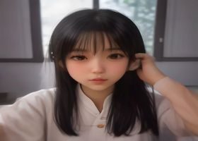 舞蹈学员陈美琪在练功房内展示腿部拉伸成果，双腿大幅度分开，展示美女张开腿训练八周后的显著进步，背景为专业练功镜墙